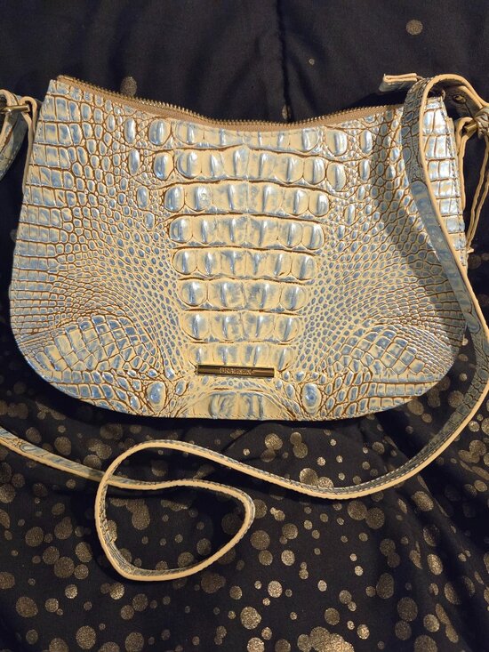 Brahmin Handbags - Brahmin Light Blue Croc-Embossed Leather Crossbody